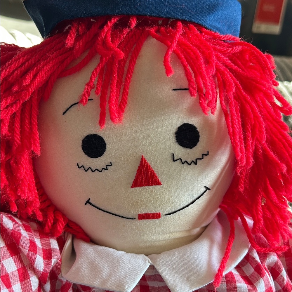 Raggedy Andy Vintage Collectible Doll Sweet Face "I Love you,” Large Rag Doll - Picture 4 of 12